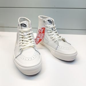 Vans SK8-HI Tapered Leather Marshmallow VN0A4U169GX Hi Top Classic Sneakers sz 7